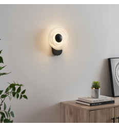 Schwarze Wandleuchte mit skulpturalem Halo-Effekt LED 6W...