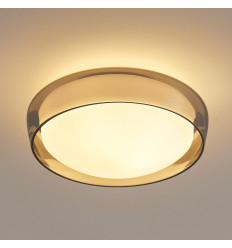 Runde moderne Deckenleuchte 30 cm aus Rauchglas IP44 -...