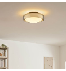 Runde moderne Deckenleuchte 30 cm aus Rauchglas IP44 -... 2