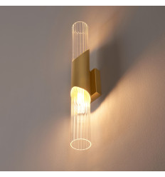 Lange moderne goldene Wandleuchte mit doppeltem Glas 51...