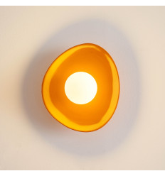 Moderne Wandleuchte aus orangefarbener Keramik - Florélys 2