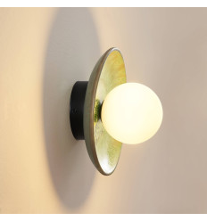 Wandleuchte aus meergrün glasierter Keramik mit weißer... 2