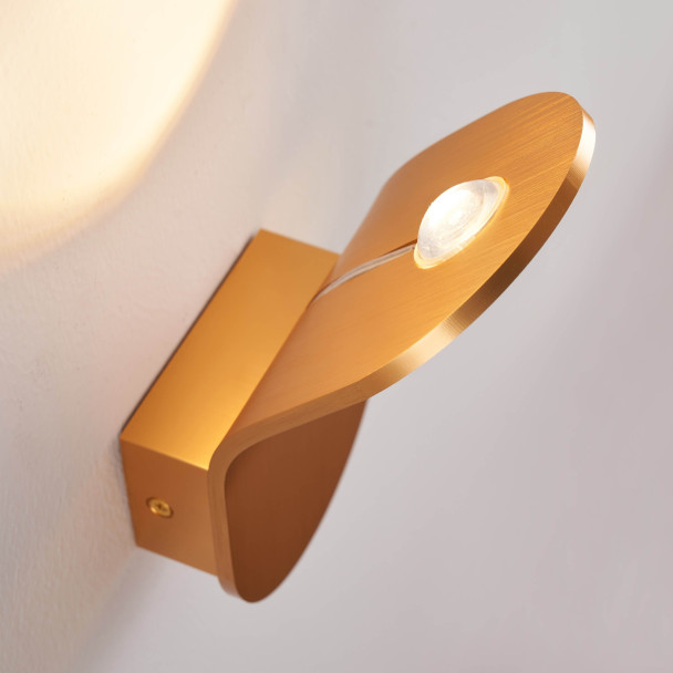 Kleine goldene Wandleuchte 6W mit indirekter...