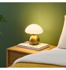 Kleine goldene pilztischlampe mit touchfunktion - Leonie