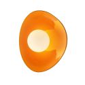 Moderne Wandleuchte aus orangefarbener Keramik und weißem Glas - Florélys