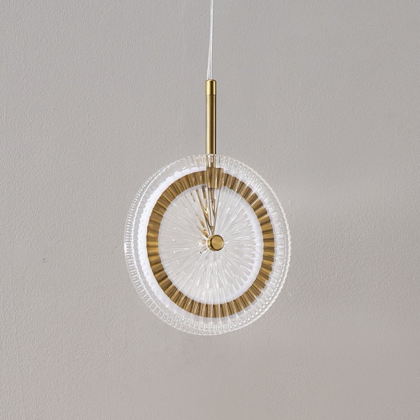 Goldene LED-Hängeleuchte mit strukturierten...