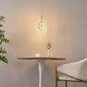 Goldene LED-Hängeleuchte mit strukturierten transparenten Glasscheiben – Alma
