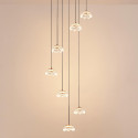 Lange florale LED-pendelleuchte aus glas in klaskadenform dimmbar 2 m - Liliana