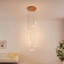 Lange florale LED-pendelleuchte aus glas in klaskadenform dimmbar 2 m - Liliana