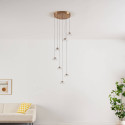 Lange florale LED-pendelleuchte aus glas in klaskadenform dimmbar 2 m - Liliana