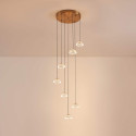 Lange florale LED-pendelleuchte aus glas in klaskadenform dimmbar 2 m - Liliana
