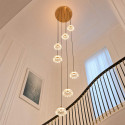 Lange florale LED-pendelleuchte aus glas in klaskadenform dimmbar 2 m - Liliana
