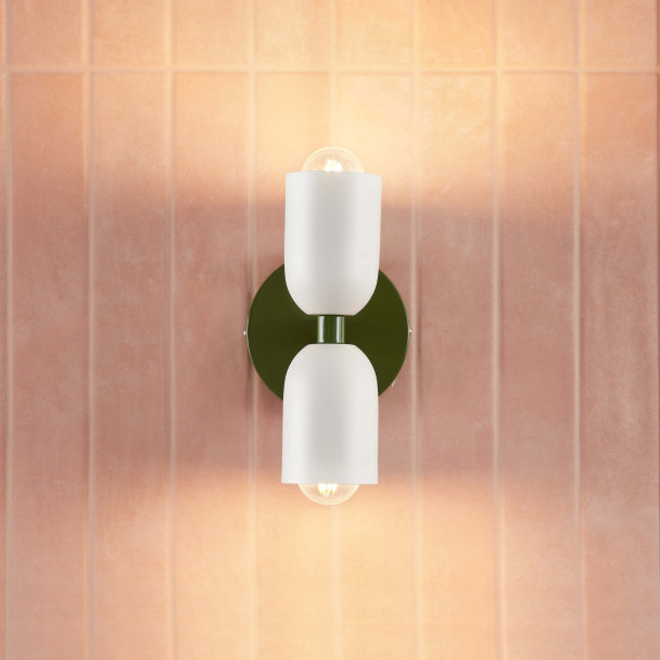 Farbenfrohe Pop-Wandleuchte mit Doppelzylinder...