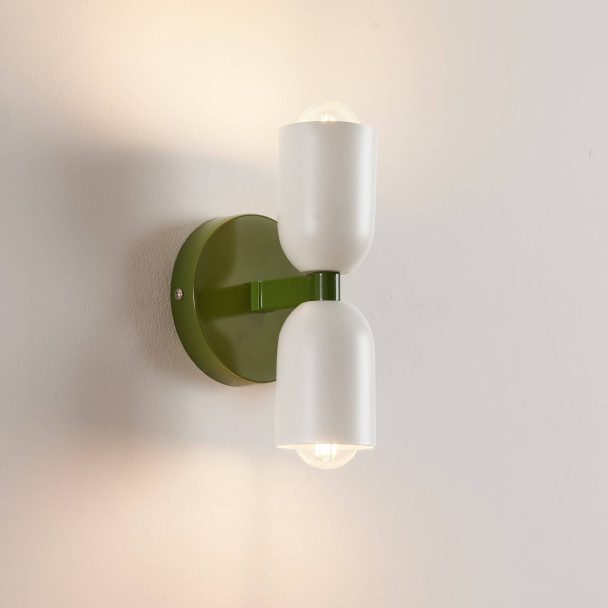Farbenfrohe Pop-Wandleuchte mit Doppelzylinder...