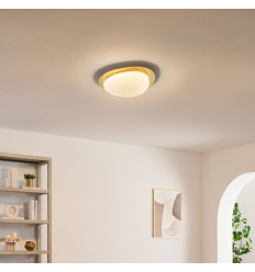 Dimmbare LED-Deckenleuchte in glänzendem Gold-Weiß, 50 cm...