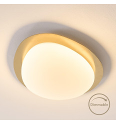 Dimmbare LED-Deckenleuchte in glänzendem Gold-Weiß, 50 cm... 2