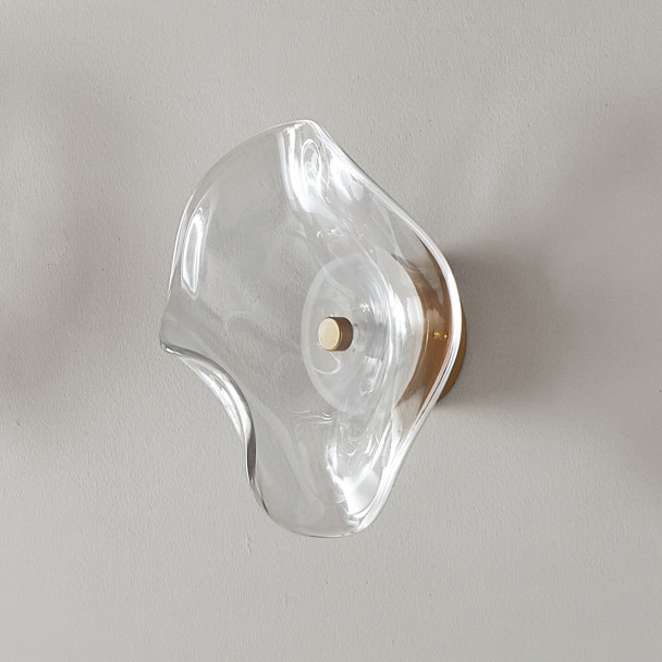 Transparente Wandleuchte mit Design-Glas und...