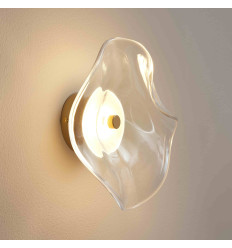 Transparente Wandleuchte mit Design-Glas und integrierter...