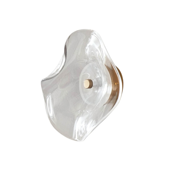 Transparente Wandleuchte mit Design-Glas und...