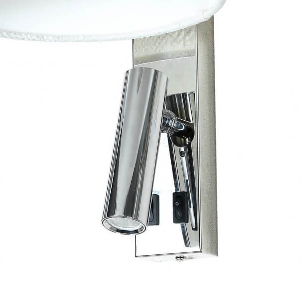 Design Konische Wand-Leselampe Chrom und Stoff - Symetra